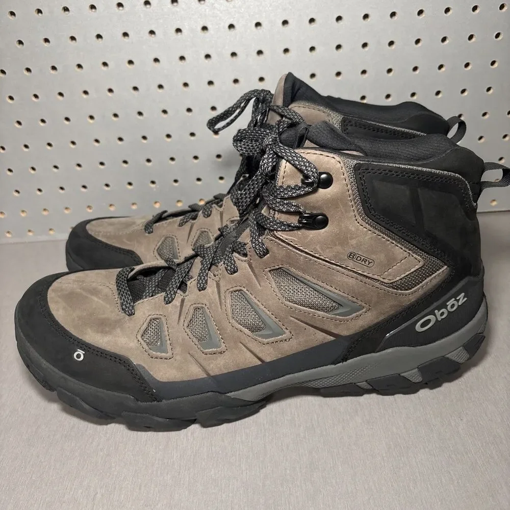 Oboz Sawtooth X Mid Hiking Boots Mens Size 15 Brown Charcoal B-Dry Waterproof WP